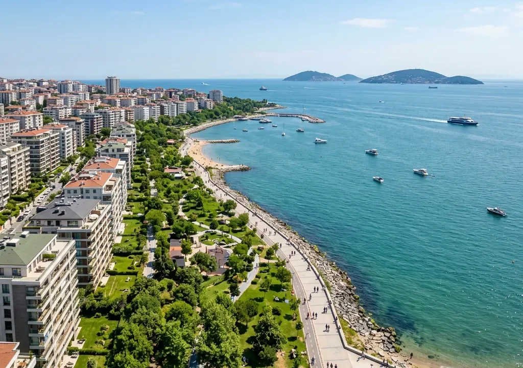 Caddebostan sahil yolu ve Bağdat Caddesi yakınındaki prestijli konutlar