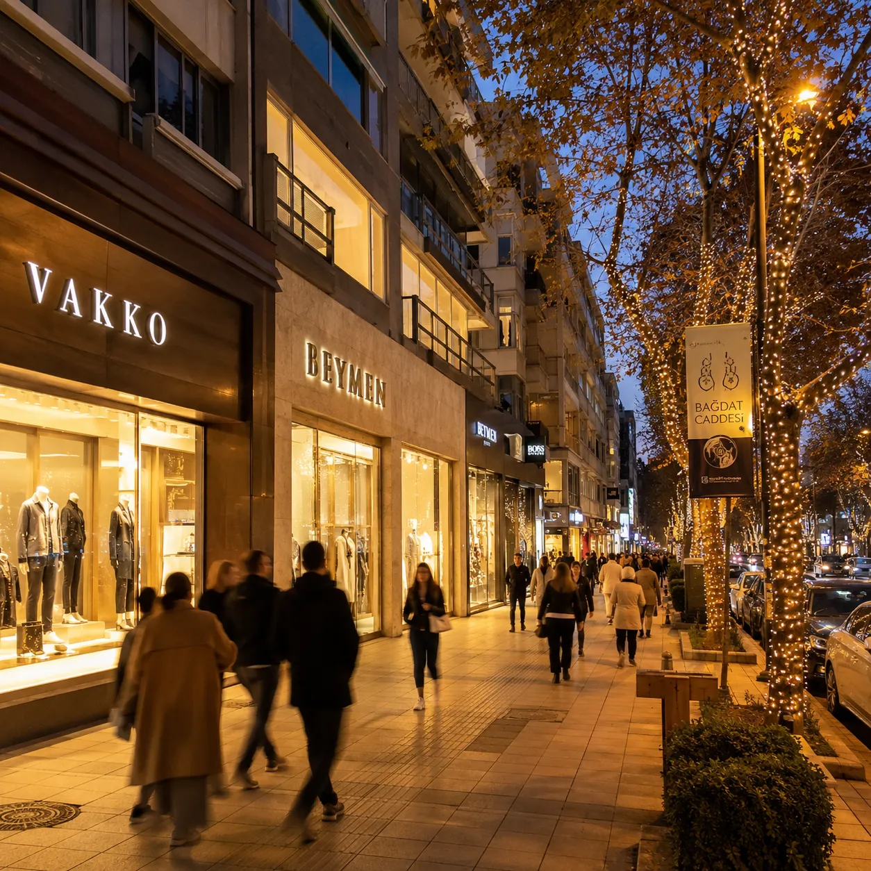 Bağdat Caddesi kentsel dönüşüm ve lüks mağazaları ve nostaljik cadde görünümü