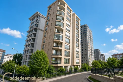 Erenköy satılık lüks daire modern dış cephe ve çevre düzenlemesi