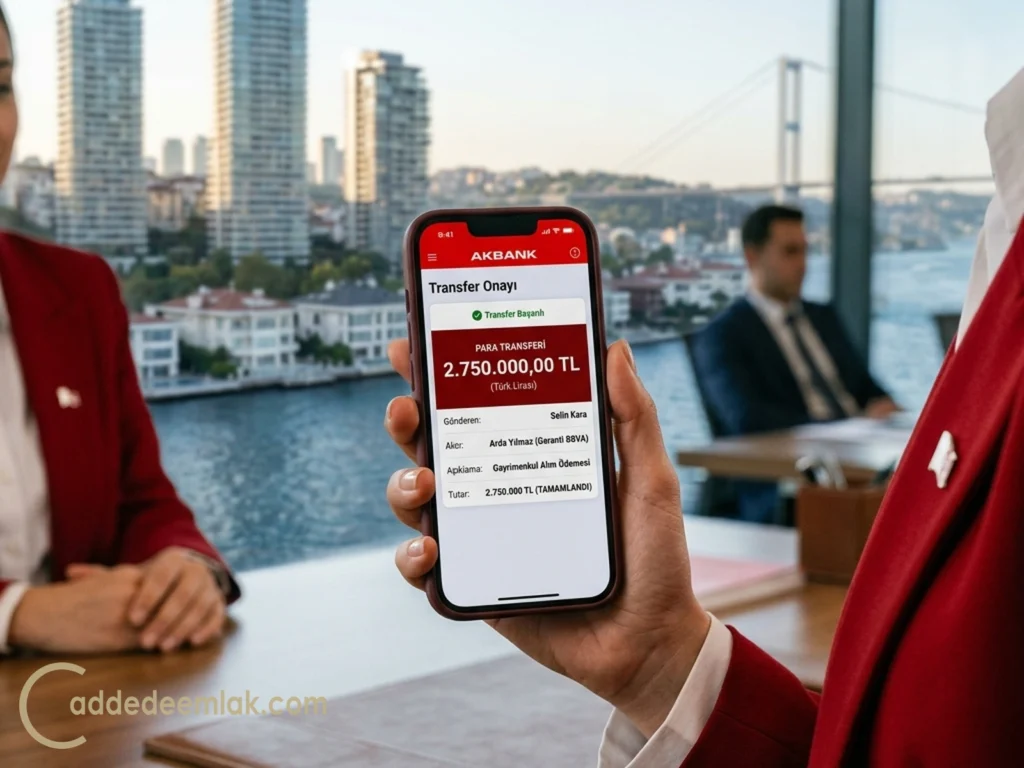 WebTapu ve Takasbank üzerinden güvenli hesap ile alıcı ve satıcı arasında eşzamanlı para transferi