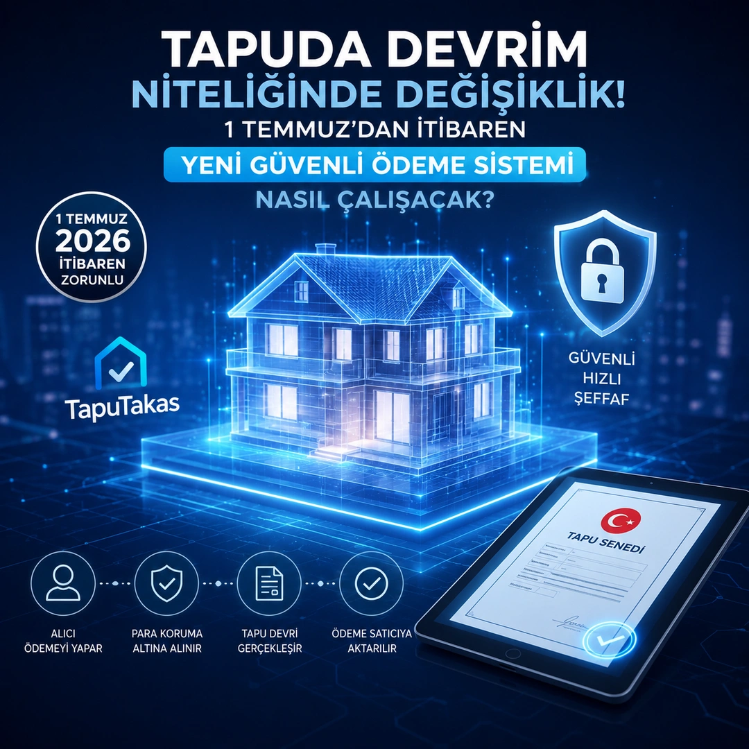 Temmuz itibarıyla tapu takas sistemi ile dijital para transferi devri