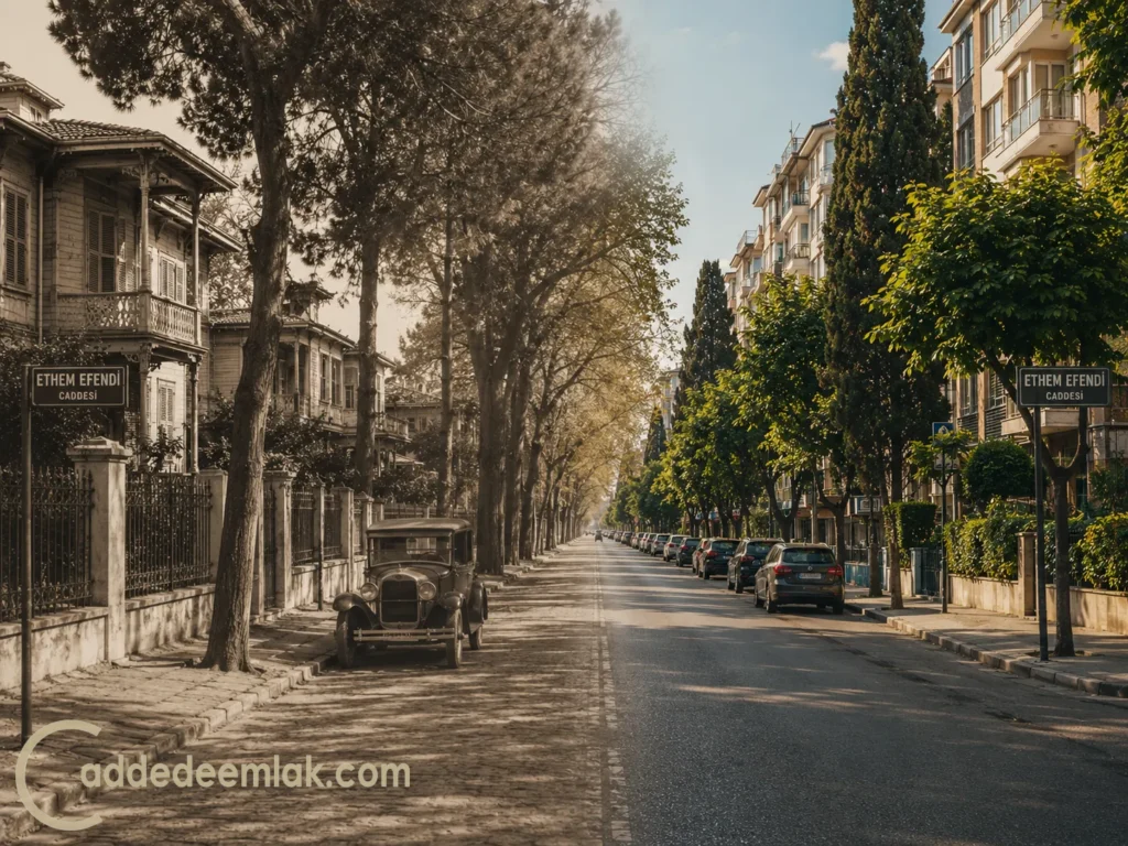 Ethem Efendi Caddesi köşklerden modern apartmanlara değişimi