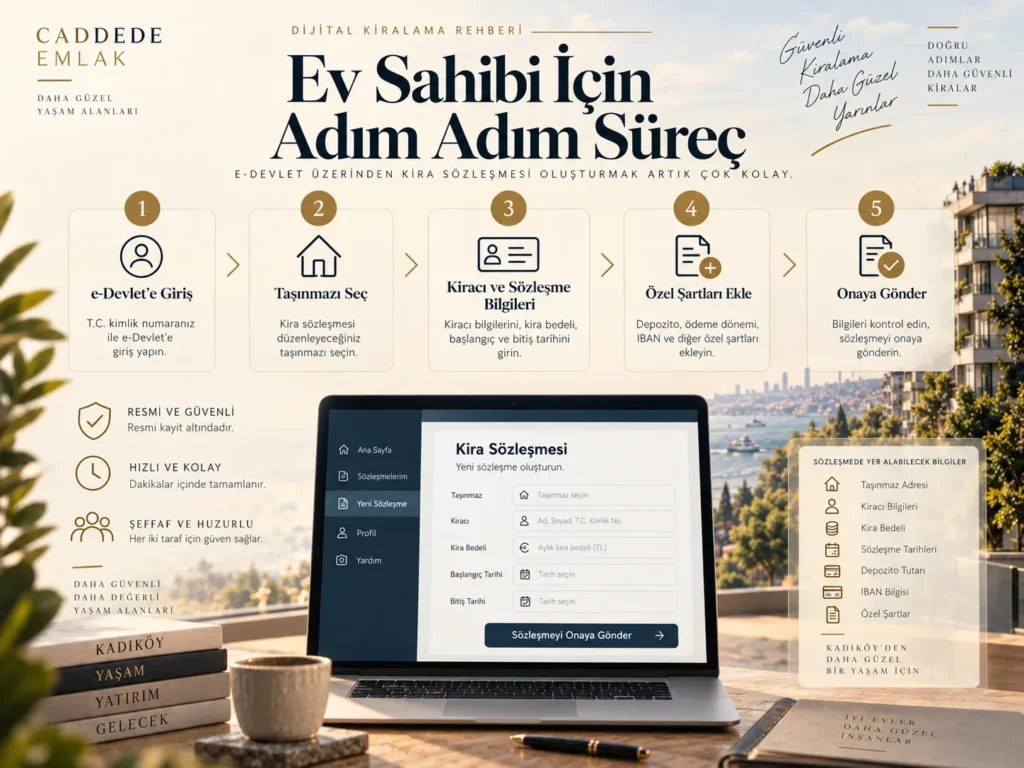 e-Devlet kira sözleşmesi nasıl yapılır ev sahibi ve kiracı elektronik onay ekranı.